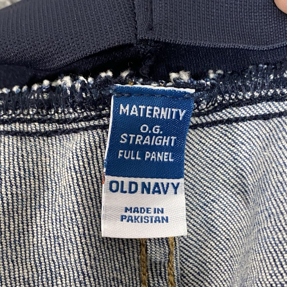 Old Navy Maternity Straight Full Panel Jeans Distressed Pants Size 12 Grunge NWT - Picture 11 of 12